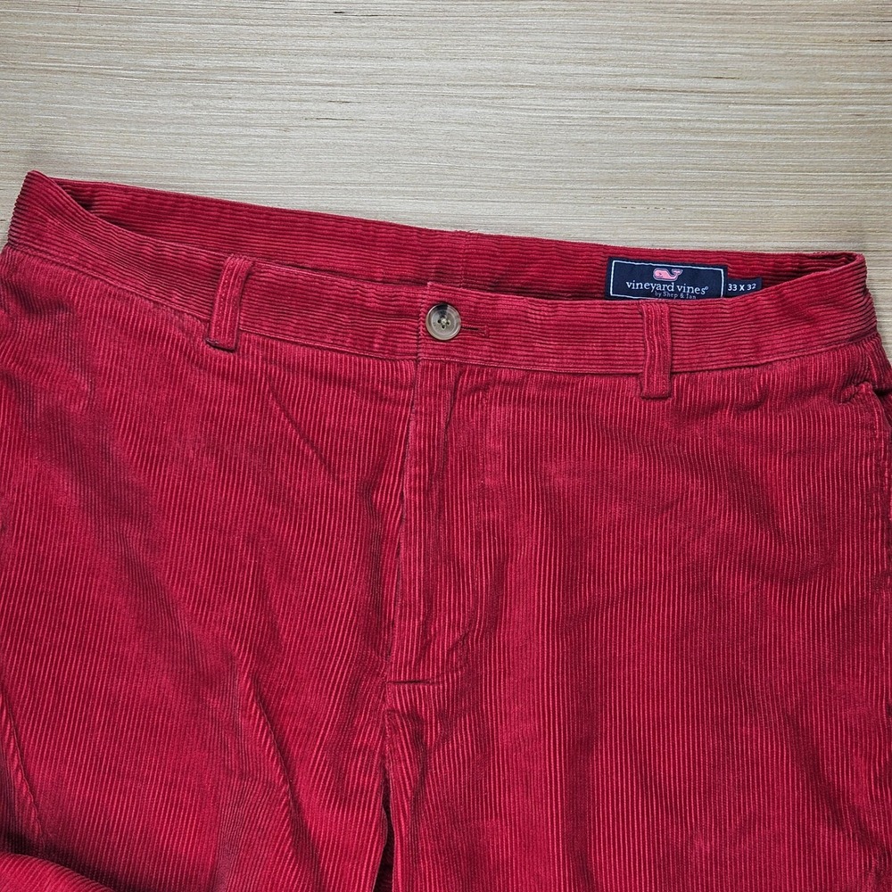 Vineyard Vines Mens‎ Red Corduroy Club Pants Size 33x32 Fits 33x31